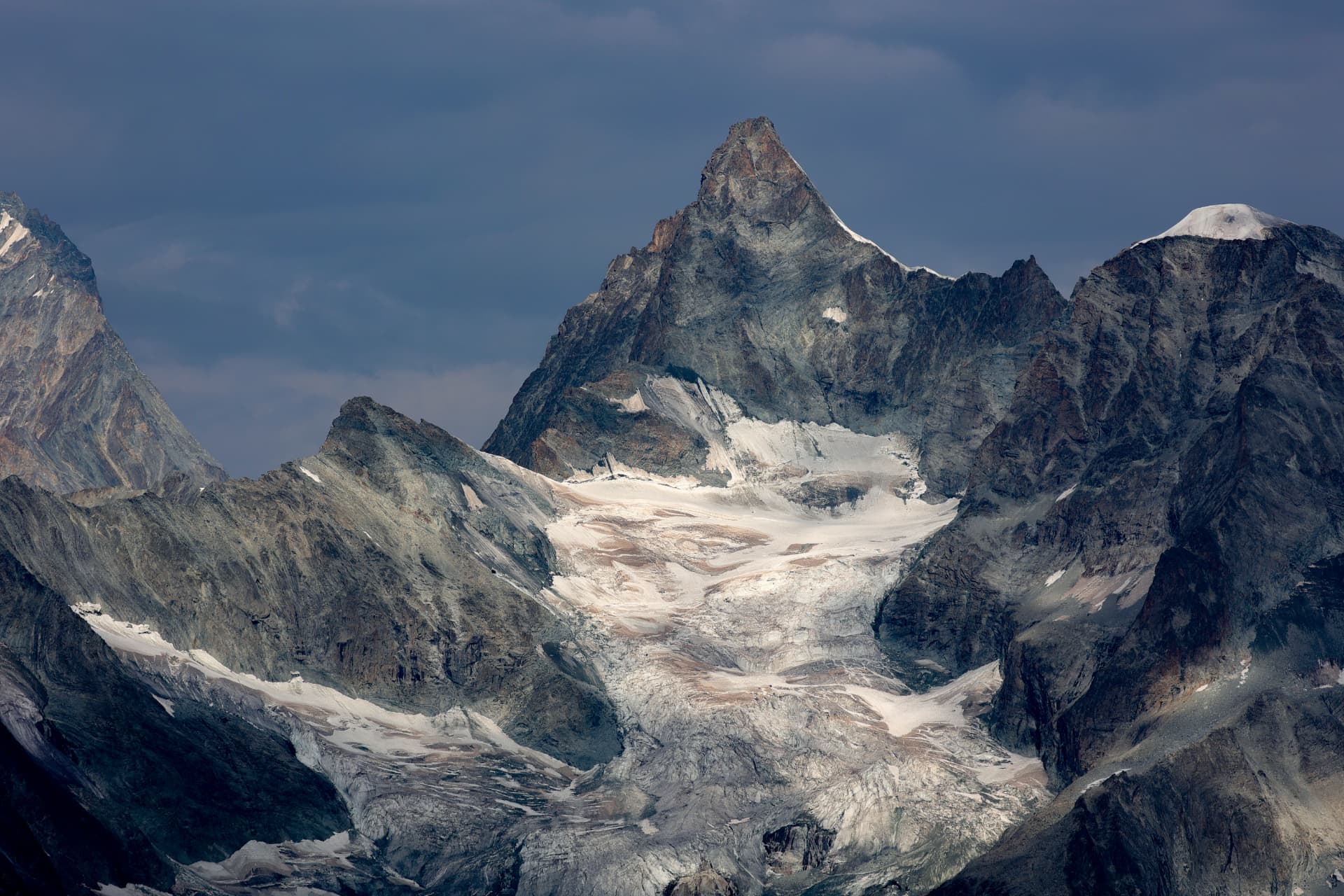 Sharp summit and glacier above Zermatt