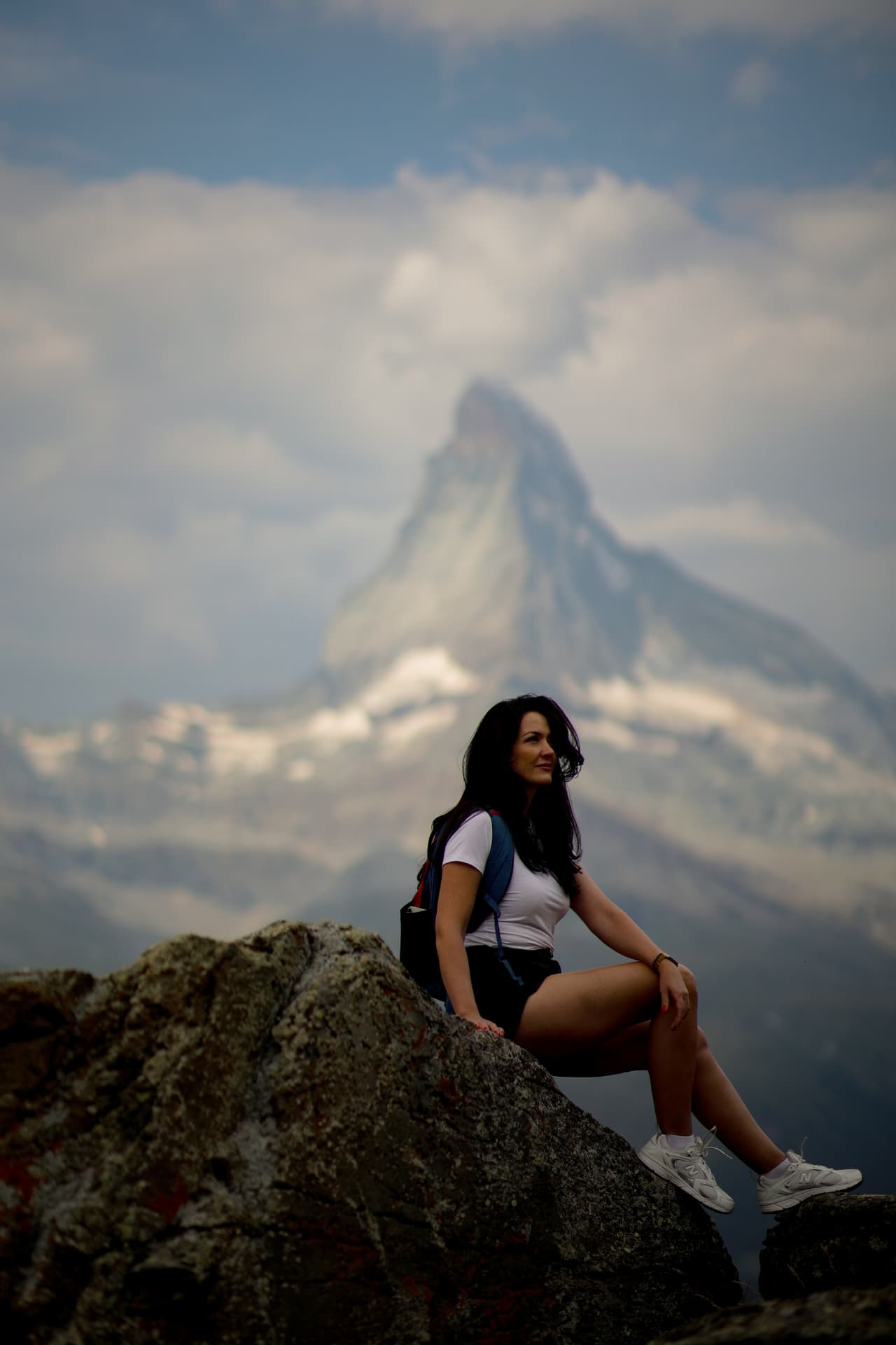 Resting on a rock with a Matterhorn view